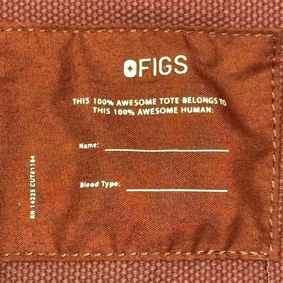 ❤️ FIGS Dark Cherry Burgundy Large Canvas Tote Bag - Picture 5 of 7